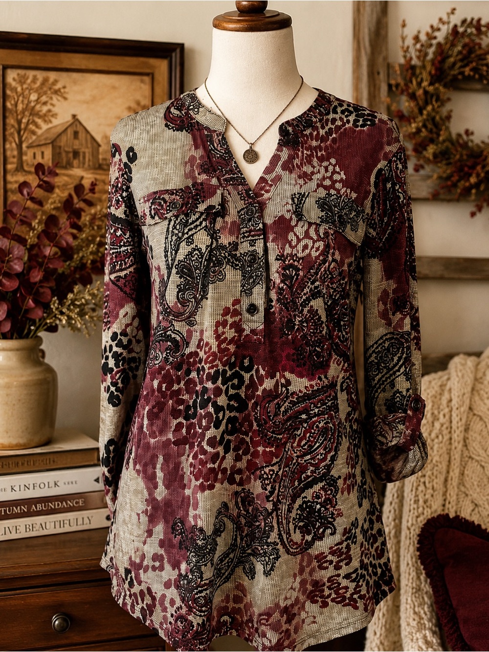 Stitch B Collection Paisley Mixed Print Tunic